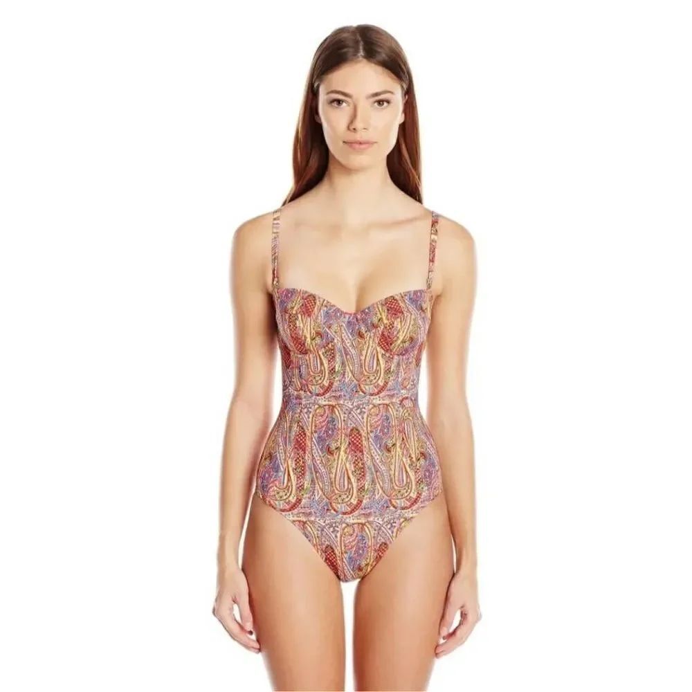 NWOT Echo Paisley Slimming One-Piece Swimsuit